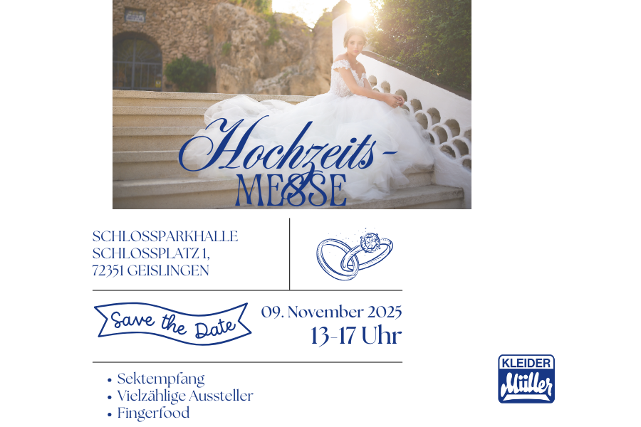 Einladung Hochzeitsmesse Kleider Müller Geislingen