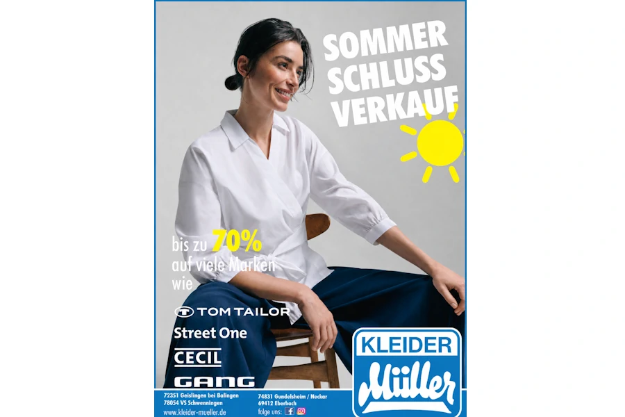 Sommer-Schlussverkauf an allen Standorten
